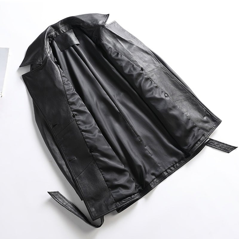 Leather Trench Coat Genuine Lambskin - RNF ENT