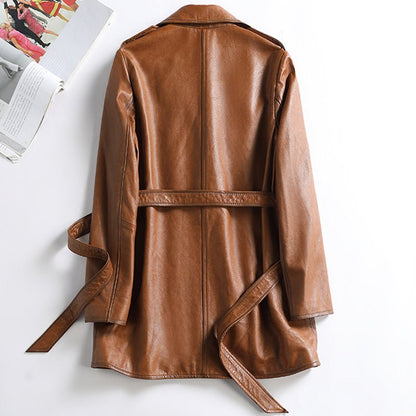 Leather Trench Coat Genuine Lambskin - RNF ENT