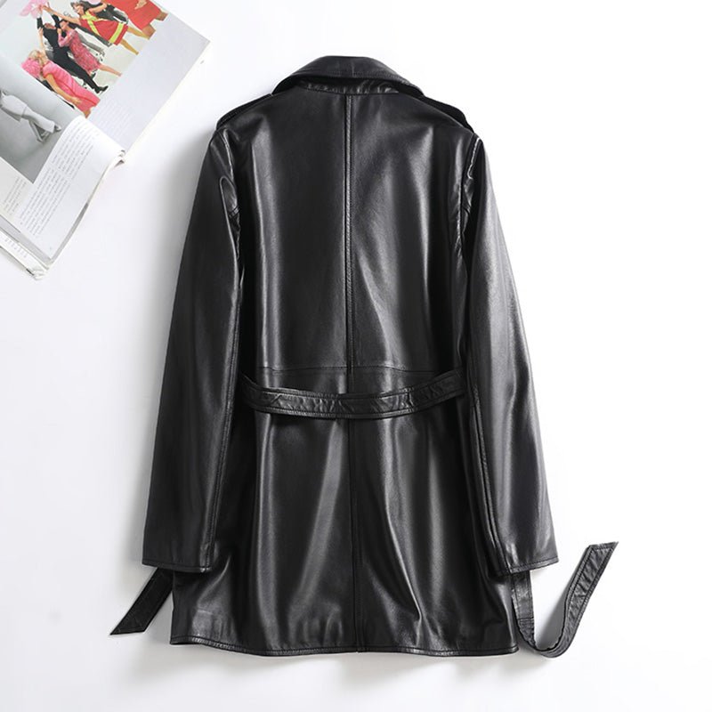 Leather Trench Coat Genuine Lambskin - RNF ENT