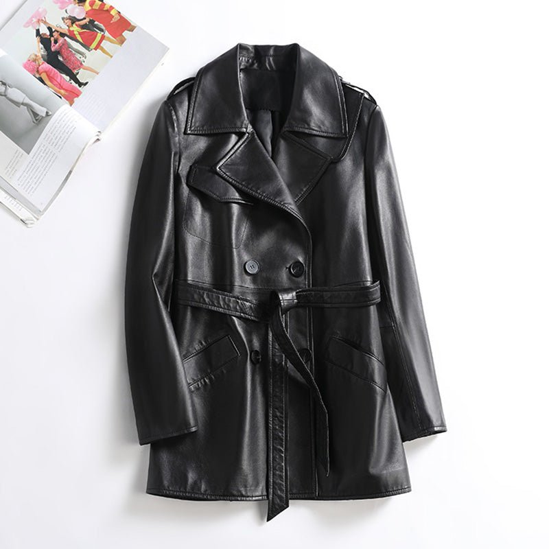 Leather Trench Coat Genuine Lambskin - RNF ENT