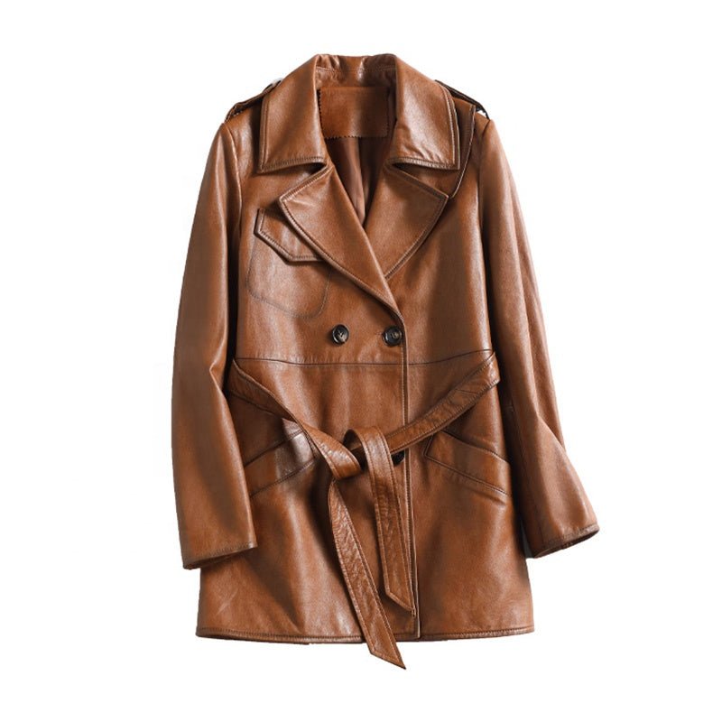 Leather Trench Coat Genuine Lambskin - RNF ENT