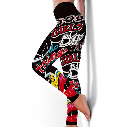 New Fitness High Elasticity Sweat - Absorbent Digital Printing Flower Butterfly Leggings High Waist Slim Yoga Pants Leggings Women - RNF ENT