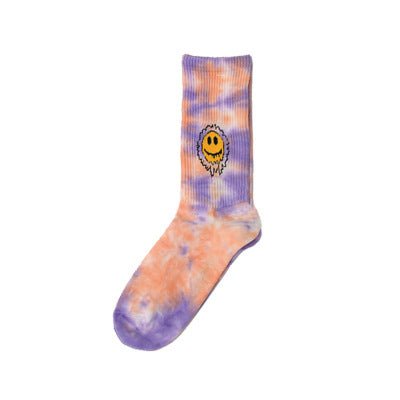 Tie - Dyed Face Floret Cotton Mid - Tube Socks - RNF ENT